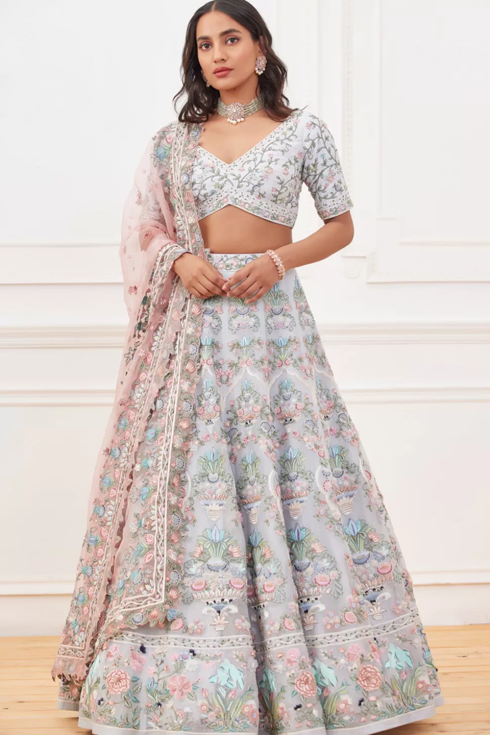 Lehenga Sets<Rahul Mishra Gul-E-Bahar Hand Embroidered Lehenga Set