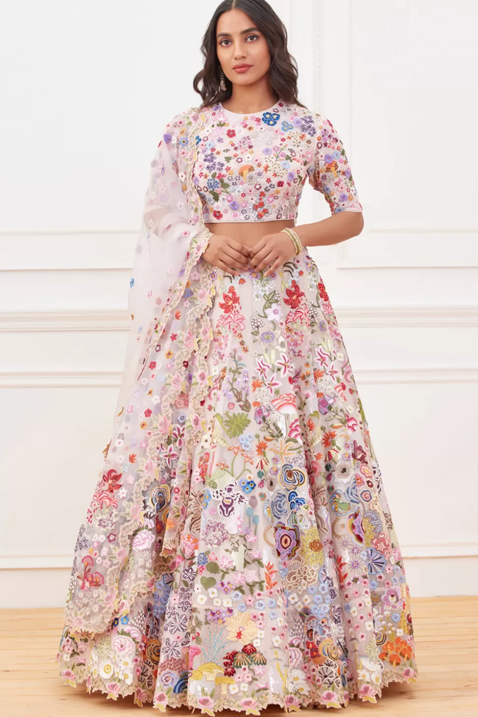 Lehenga Sets<Rahul Mishra Haimat Hand Embroidered Lehenga Set